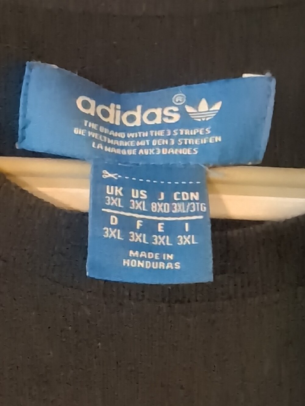 adidas Black Tee with White Trefoil Stripe - Picture 2 of 2